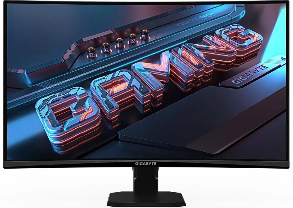 27" Монитор Gigabyte GS27FC,  1920x1080,  VA,  180Гц,  2хHDMI,  1хDP,  изогнутый, черный [20vm0-gs27fcbm-1eur]